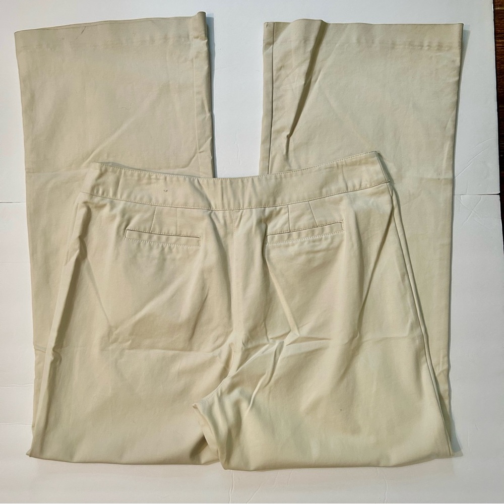 Chico’s light tan beige cotton stretch wide leg chino pants 2.5 size 14 - Picture 6 of 11